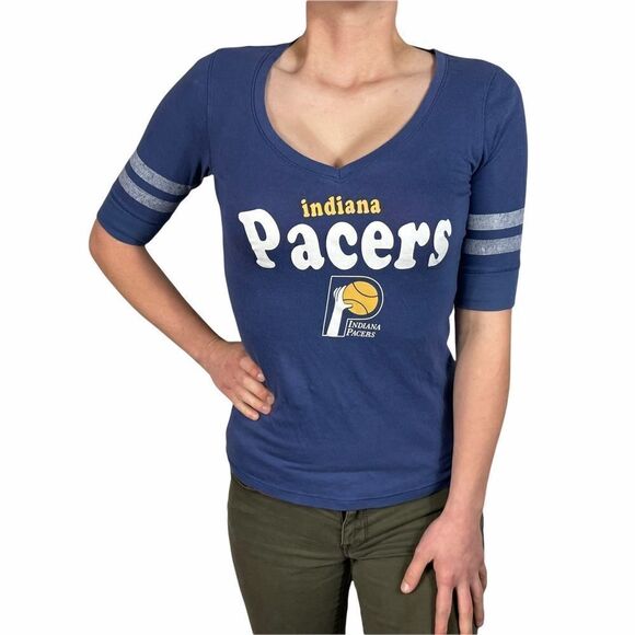 47 Blue V Neck Pacers Women's T Shirt - Picture 1 of 7